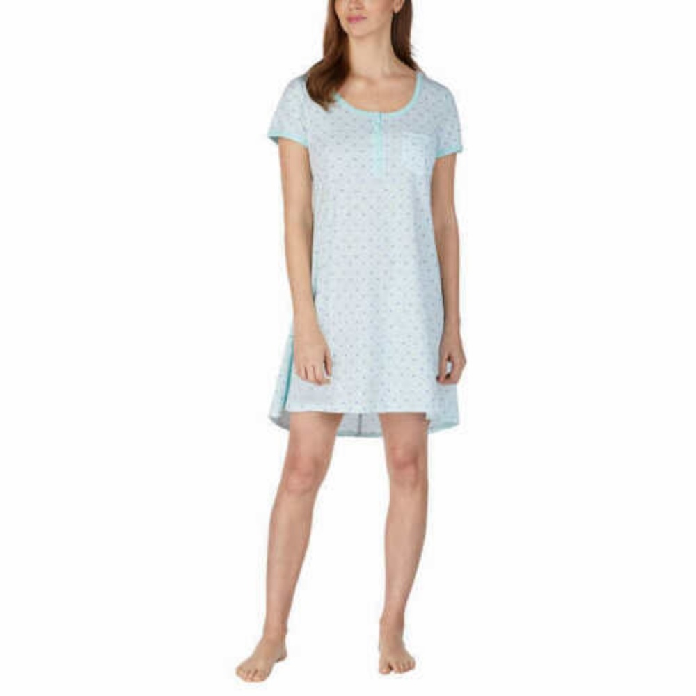 Jane and Bleecker Womens Henley Sleepshirts 2 Pack - Picture 5 of 8